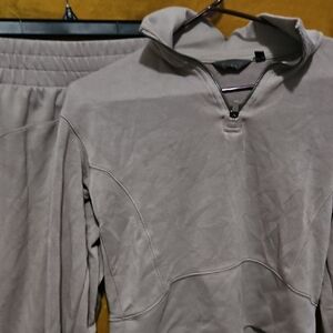 Gray Quarter-Zip Pullover and Pants Set